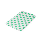 Tapis De Bain Pois verts et blancs (Angle)
