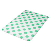 Tapis De Bain Pois verts et blancs (Angle)