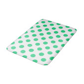 Tapis De Bain Pois verts et blancs (Angle)