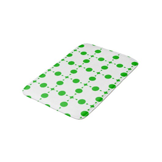 Tapis De Bain Pois verts, Motif à points Polka, points, pointill (Angle)