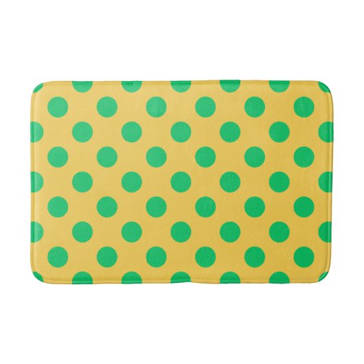Tapis De Bain Pois verts sur jaune (Devant)