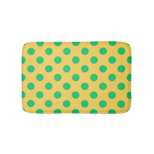 Tapis De Bain Pois verts sur jaune (Devant)