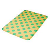 Tapis De Bain Pois verts sur jaune (Angle)