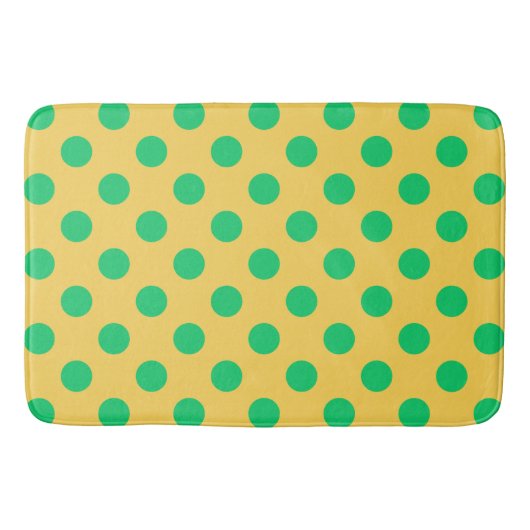 Tapis De Bain Pois verts sur jaune (Devant)