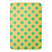 Tapis De Bain Pois verts sur jaune (devant Vertical)