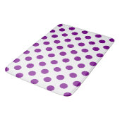 Tapis De Bain Pois violets et blancs (Angle)