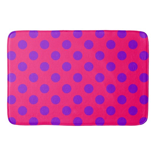 Tapis De Bain Pois violets sur cerise (Devant)