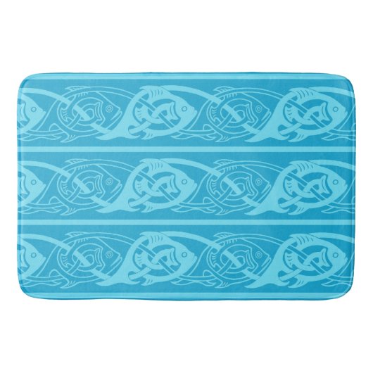 Tapis De Bain Poisson à nouer celtique en bleu (Devant)