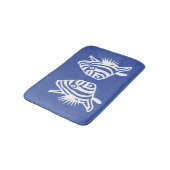 Tapis De Bain Poisson ange Douce Déco côtière bleue et blanche (Angle)