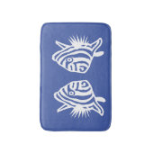 Tapis De Bain Poisson ange Douce Déco côtière bleue et blanche (Devant (Vertical))