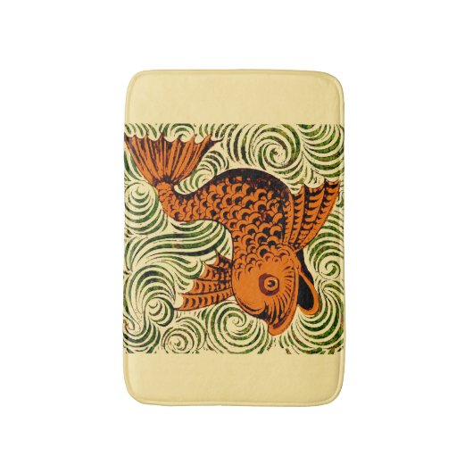 Tapis De Bain Poisson Antique Carrelage Ancien art (Devant (Vertical))