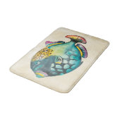 Tapis De Bain Poisson Aquarium bleu et violet (Angle)