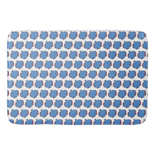 Tapis De Bain Poisson bleu et rouge (Devant)