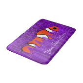Tapis De Bain Poisson clown mignon et belle anémone de mer viole (Angle)