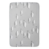 Tapis De Bain Poisson gris monochrome (devant Vertical)