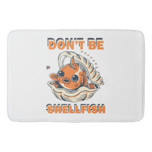 Tapis De Bain Poisson hilarant dans un Art de coquillage