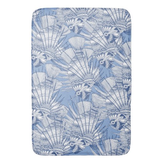 Tapis De Bain poisson mirage bleu (devant Vertical)