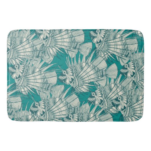 Tapis De Bain poisson mirage turquoise (Devant)