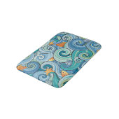 Tapis De Bain Poisson parmi les Motifs des vagues (Angle)