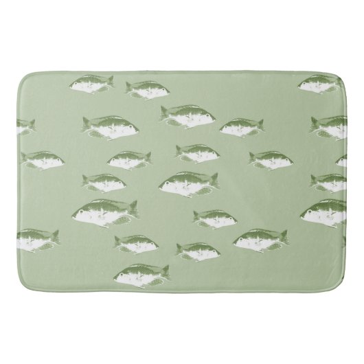 Tapis De Bain Poisson vert olive (Devant)