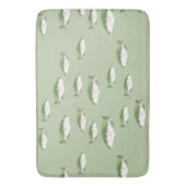 Tapis De Bain Poisson vert olive (devant Vertical)