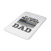 Tapis De Bain Police Officer Dad Vintage Flag Shirt Design_1 (Angle)