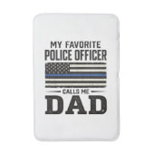 Tapis De Bain Police Officer Dad Vintage Flag Shirt Design_1 (Devant (Vertical))