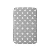 Tapis De Bain Polka blanche croise sur gris (Devant (Vertical))