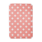 Tapis De Bain Polka blanche croise sur la pêche (Devant (Vertical))