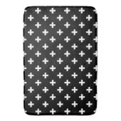 Tapis De Bain Polka blanche croise sur noir (devant Vertical)