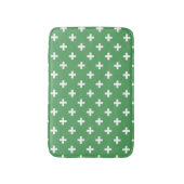 Tapis De Bain Polka blanche croise sur vert (Devant (Vertical))