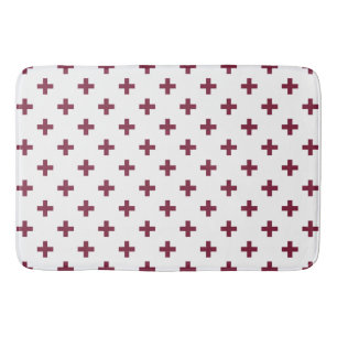 Tapis De Bain Polka de mûre croise sur blanc