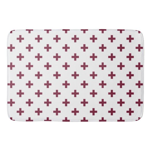 Tapis De Bain Polka de mûre croise sur blanc (Devant)