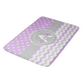 Tapis De Bain Polka Gris Violet Point Chevron (Angle)