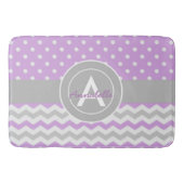 Tapis De Bain Polka Gris Violet Point Chevron (Devant)