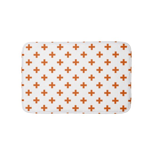 Tapis De Bain Polka orange croise sur blanc (Devant)