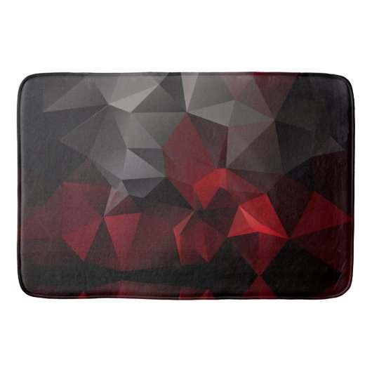 Tapis De Bain Polygonal, noir et rouge (Devant)