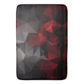 Tapis De Bain Polygonal, noir et rouge (devant Vertical)