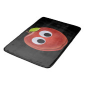 Tapis De Bain Pomme rouge drôle avec yeux de googly (Angle)