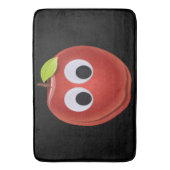 Tapis De Bain Pomme rouge drôle avec yeux de googly (devant Vertical)