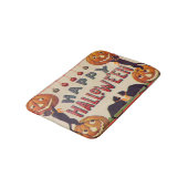 Tapis De Bain Pommes de chat noir Citrouille Jack-o'-lantern sou (Angle)