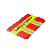 Tapis De Bain Pompier symbole de l'uniforme rouge (Angle)