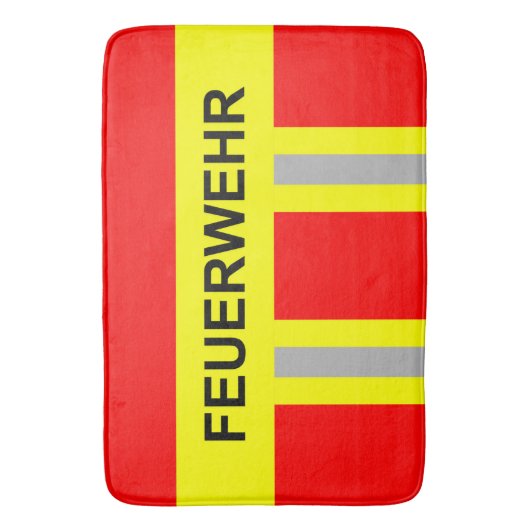 Tapis De Bain Pompier symbole de l'uniforme rouge (devant Vertical)