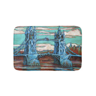 Tapis De Bain Pont croissant dans une ville d'imaginaires