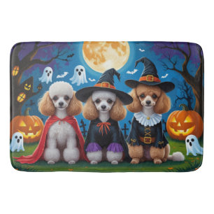 Tapis De Bain Poodle Chiens Citrouille Halloween drôle