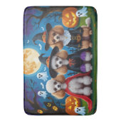 Tapis De Bain Poodle Chiens Citrouille Halloween drôle (devant Vertical)