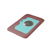 Tapis De Bain Pop Art Blue Caméra Bourgogne (Angle)