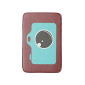 Tapis De Bain Pop Art Blue Caméra Bourgogne (Devant (Vertical))