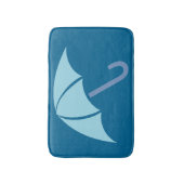 Tapis De Bain Pop Art Parapluie bleu (Devant (Vertical))