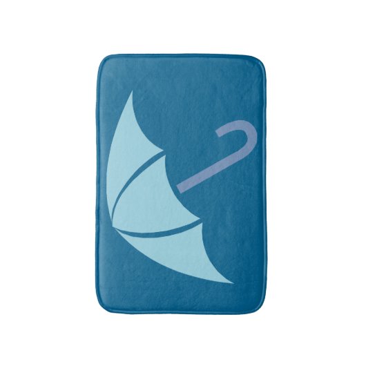 Tapis De Bain Pop Art Parapluie bleu (Devant (Vertical))